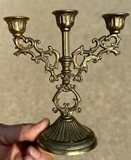 Mini Brass Candle Candelabra Interpur Italy Vintage Approximately 5” X 5” picture