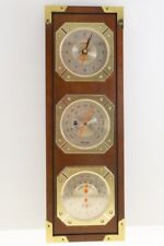 Beautiful Vintage Linden/Empex Japan Clock Barometer Thermometer Hygrometer Wood picture