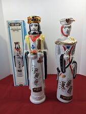 Ezra Brooks 1969 King of Clubs and Queen of Hearts Decanters Empty Bottles 16.5