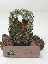1928 Valentine Pop Up 3D Card Die Cut Made in Germany Flower Garden To My Sweet picture