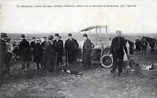 CPA 54 UN AEROPLANE MOUNTED BY 2 GERMAN OFFICERS LANDS ON THE TERRITORY OF picture