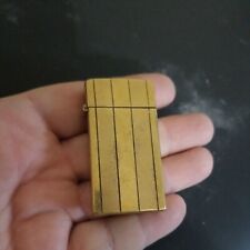 Vintage Scripto U.S.A. Butane Lighter 22K Gold Karatclad Retro Smoker Pin Stripe picture