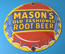 Vintage Root Beer Sign - Masons Old Fashioned Beverage Piggly Gas Oil Pump Sign picture
