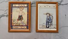 “The Crab” And “A Man Among Men” Mary Engelbreit Autographed Print - 5.5” X 7.5” picture