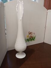 Vintage Fenton Milk Glass Swung Vase ~Hobnail~ 21” Tall ~ Unmarked  picture