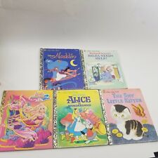Vintage Little Golden Book Lot (5)  Aladdin Richard Scarry Alice in Wonderland + picture