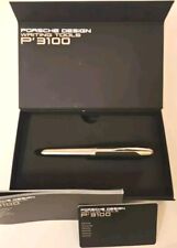 *New  Porsche Design P'3150 by Faber-Castell  St.Steel-Black Leather Rollerball  picture