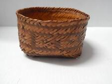 ANTIQUE VINTAGE DOUBLE WEAVE CHOCTAW INDIAN RIVER CANE BASKET - OLD + NICE SIZE picture