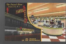 ATLANTIC CITY, New Jersey Postcard PLANTERS PEANUT STORE Interior View / Linen picture