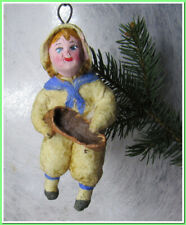🎄Boy~Vintage antique Christmas spun cotton ornament figure #121248 picture