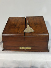 Antique Table Top Desk Stationery Cabinet Scribe Desk Mounted Brass $0 Shipping picture