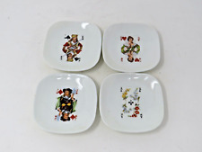 Vtg Limoges France Playing Card Pattern Nut Trinket Dishes Set of 4  picture