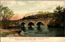 1908. RAILROAD BRIDGE OVER CUYAHOGA RIVER, GAYLORDS GROVE, OH  POSTCARD GG11 picture