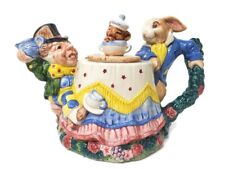 Fitz & Floyd 1992 Alice in Wonderland Teapot Mad Hatter Rabbit Dormouse Vintage picture