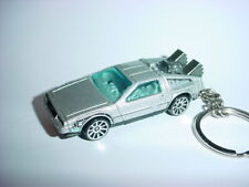 HOT 3D SILVER DELOREAN DMC BACK TO THE FUTURE CUSTOM KEYCHAIN keyring Hot Wheels picture