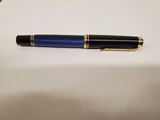 Pelikan M400 Souveran Piston Fountain Pen in Black & Blue w/ 14K Nib - Germany picture