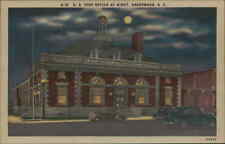 Postcard: G-15 U. S. POST OFFICE AT NIGHT, GREENWOOD. S. C. V E-5924 picture