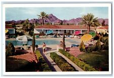 Phoenix Arizona AZ Postcard Manor Hotel Bungalow Apartments Camelback Road c1960 picture