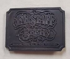 Vintage 1970's Falstaff Beer Solid Brass Belt Buckle picture