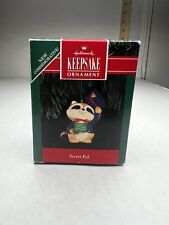 Hallmark Secret Pal Raccoon Christmas Ornament Vintage 1992 In Box FAST Shipping picture