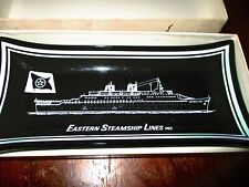 EMERALD SEAS EASTERN STEAMSHIP LINES Glass Ashtray Candy Dish BLACK  8