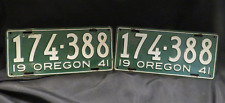 Vintage 1941 Oregon License Plates Matching Pair 174-388 picture