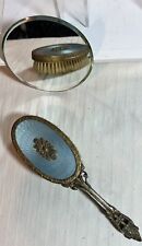 Antique Elegant Victorian French  Brush Brass Light Blue 9.5 Inches Excellent picture