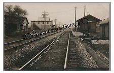 RPPC Railroad Train Station DAWSON BANNING PA Fayette County Real Photo Postcard picture