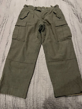 Men's Vtg 60s SEYNTEX Khaki Green Wool Military Button Fly Cargo Pants 35 x 28.5 picture