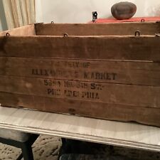 Antique Folding Collapsible Wooden Grocery Market Crate Philadelphia picture