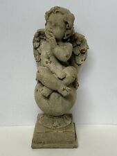 Cherub Angel Sitting Statue Sculpture Ceramic Stone-Look 13 inch Home Decor picture