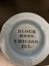 Block Bros Ash Tray Chicago Ill Illinois Vintage Blue picture