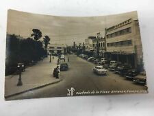 Reynosa Mexico RPPC Postcard Real Photo Street Scene Plaza Store Fronts Cars picture