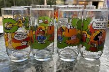 VINTAGE CAMP SNOOPY PEANUTS MCDONALDS GLASS TUMBLERS DRINKING GLASSES LOT OF 4 picture