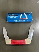 Frost Cutlery Little Canoe Red Smooth Bone Folding Pocket Knife Brand New picture