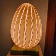 Vetri Murano Italy Hand Blown Glass Egg Lamp ca. 1970 Folded Pattern *Rare* picture