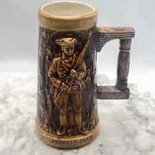 Vtg 1776 Minuteman Beer Mug Stein Wood Pattern Bar Display Man Cave Gift picture