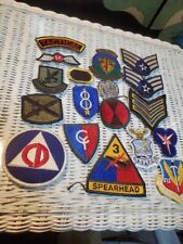 VINTAGE Military LOT OF 17 PATCHES  Most NOS Mixed Lot & Hat Badge picture