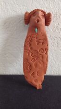 Handmade Clay Native American Small Wall Hanging Woman Signed picture