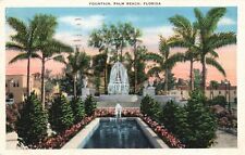 Postcard FL Palm Beach Florida Fountain Posted 1954 Linen Vintage PC J8965 picture