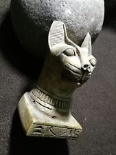 Rare Ancient Egyptian Antiques Egyptian Pharaonic Head Of Goddess Cat Bastet Bc picture