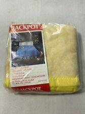 NEW Vtg Encee Jackpot Yellow Marble Twin Full Blanket Acrylic Poly Nylon Binding picture