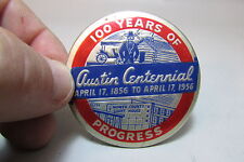 RAREAustin MN Minnesota Centennial 1956  pinback pin back button advertising pin picture