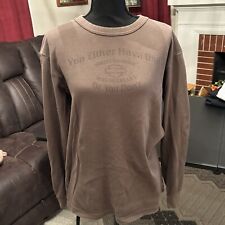 Harley Davidson Long Sleeve Thermal Shirt Unisex Size Medium Khaki In Color picture
