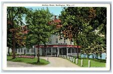 Burlington Wisconsin Postcard Antlers Hotel Exterior View c1920 Vintage Antique picture