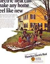 1969 Flameless Electric Heat For New Home Vtg Magazine Print Ad READ picture