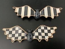 Mackenzie Childs Courtly Check Small Wall Bats Set of 2 Resin 2.25