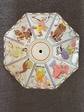 Vintage Glass Ceiling Light Shade Cover 1950s Circus Theme Darling MCM 15” diam picture