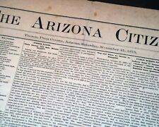 Very Rare Tucson Pima County Old West Arizona Territory 1875 Original Newspaper picture