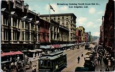 Los Angeles, CA Broadway Looking North from 5th Postcard Unposted 1907-1915 picture